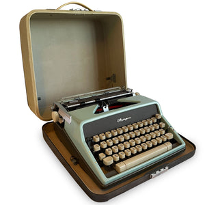 Blue Olympia SM7 Typewriter