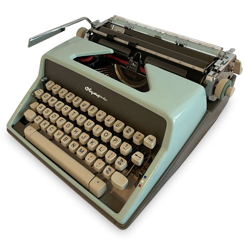 Blue Olympia SM7 Typewriter