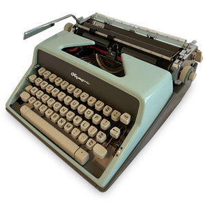 Blue Olympia SM7 Typewriter